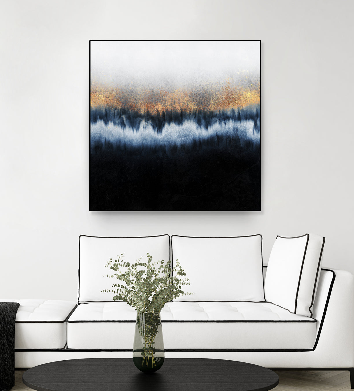 Golden Horizon by Elisabeth Fredriksson on GIANT ART - blue mixed media