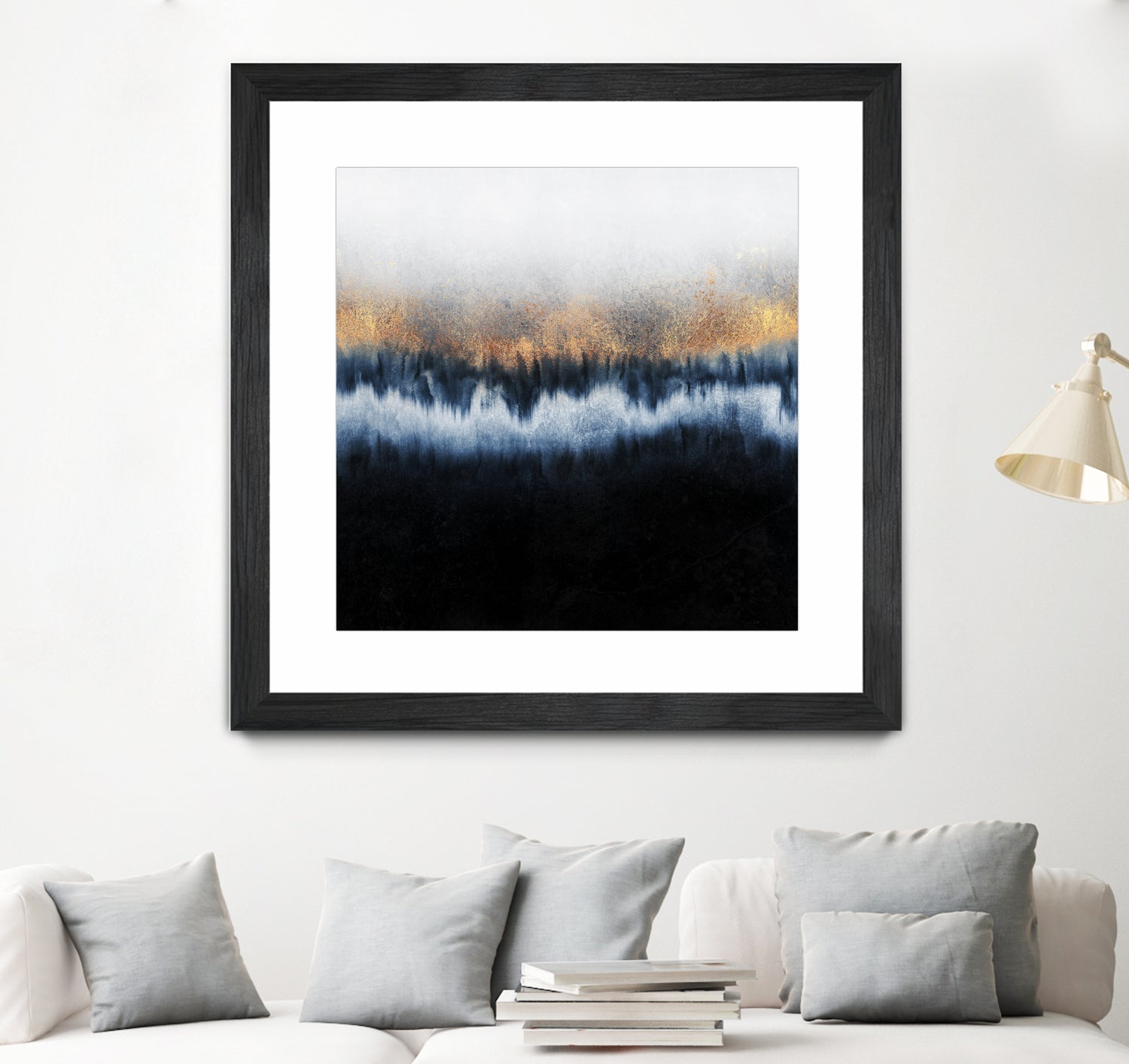 Golden Horizon by Elisabeth Fredriksson on GIANT ART - blue mixed media