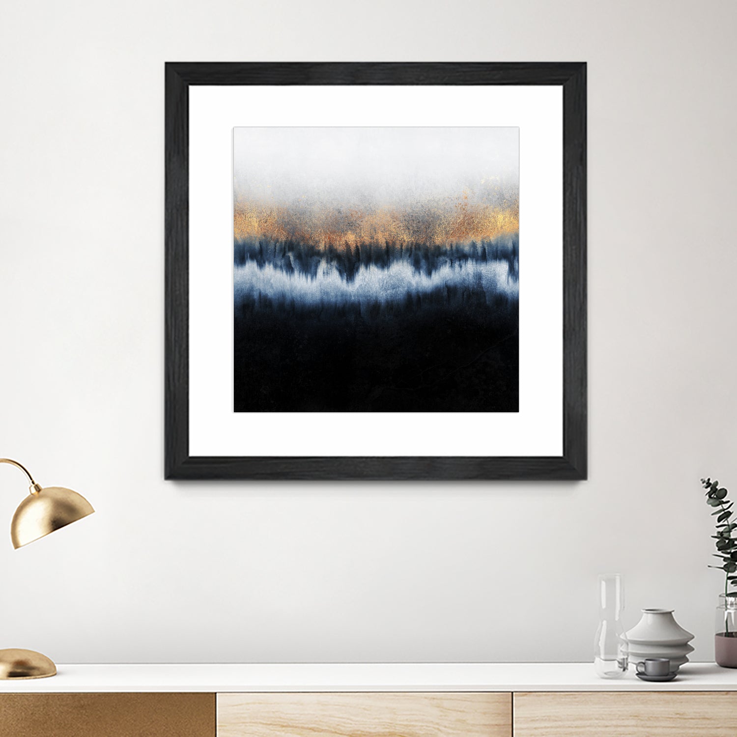 Golden Horizon by Elisabeth Fredriksson on GIANT ART - blue mixed media