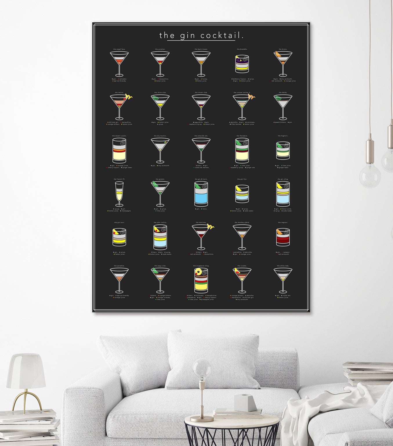 The Gin Cocktail by Finlay McNevin on GIANT ART - black typography