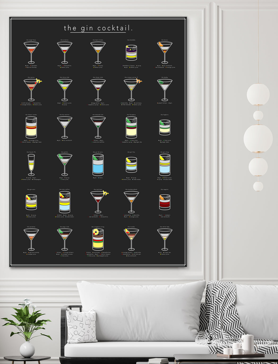 The Gin Cocktail by Finlay McNevin on GIANT ART - black typography