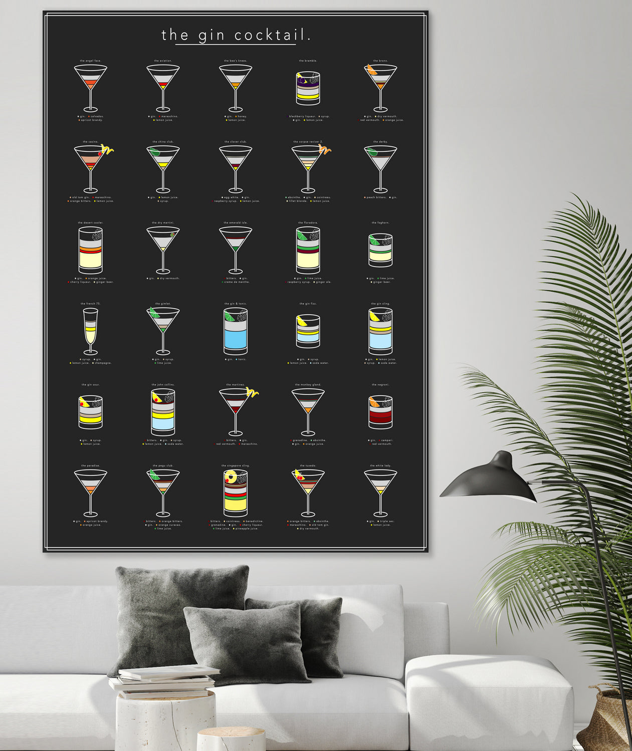 The Gin Cocktail by Finlay McNevin on GIANT ART - black typography