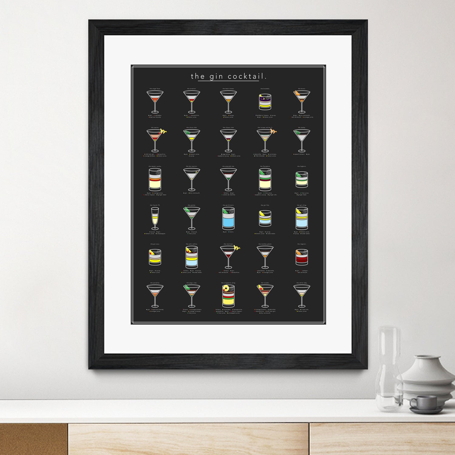 The Gin Cocktail by Finlay McNevin on GIANT ART - black typography