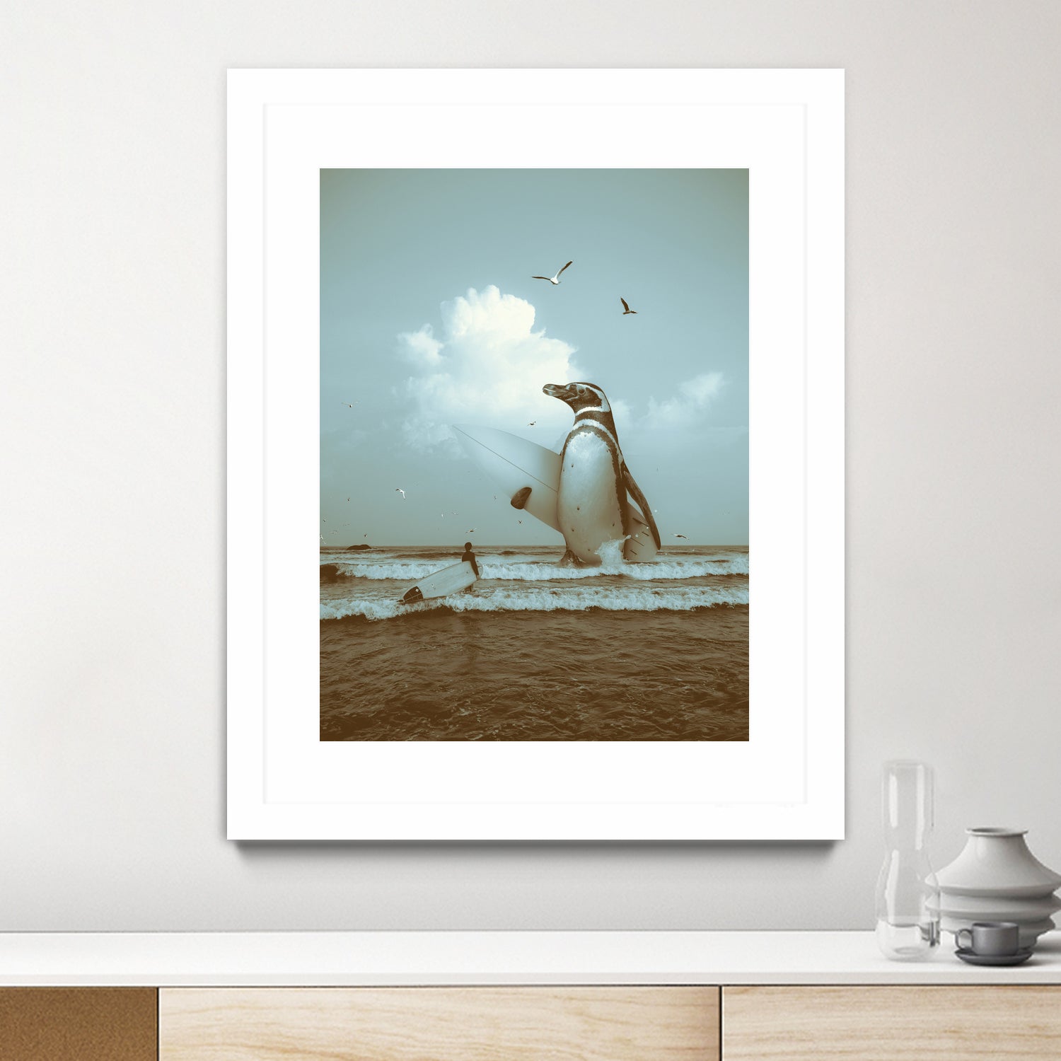 surf's up II by Soaring Anchor on GIANT ART - gray photo manipulation