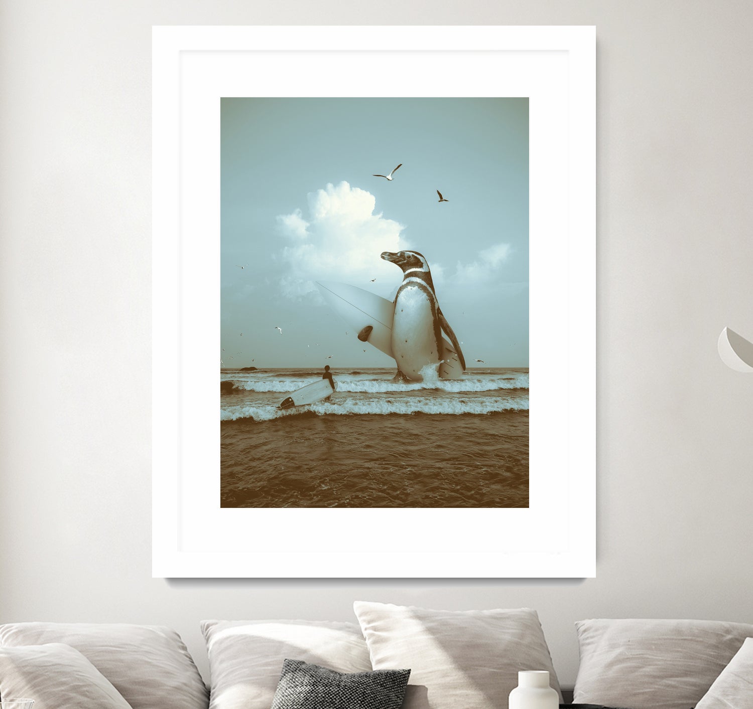 surf's up II by Soaring Anchor on GIANT ART - gray photo manipulation