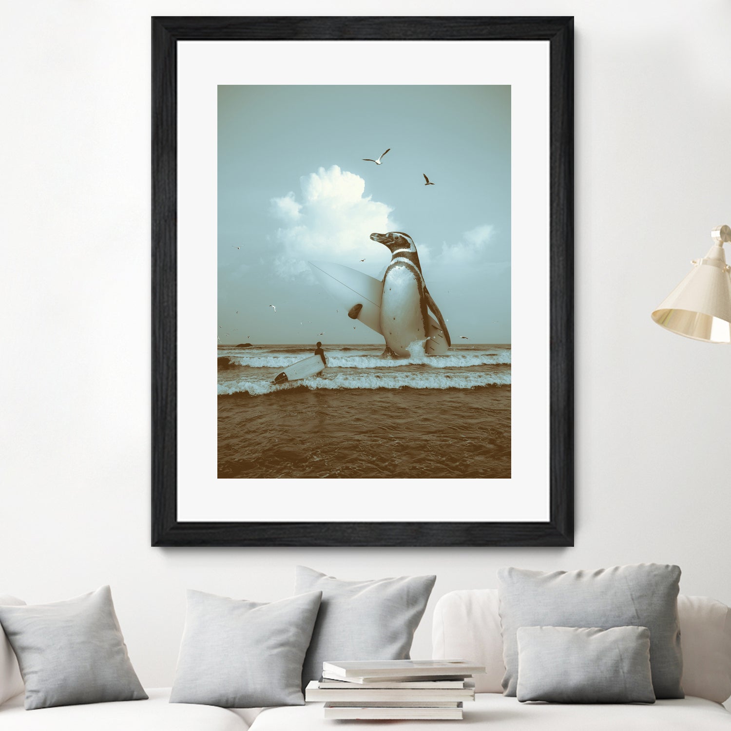 surf's up II by Soaring Anchor on GIANT ART - gray photo manipulation