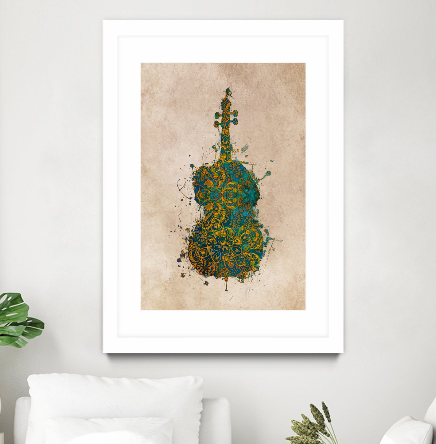 double bass 2 by Justyna Jaszke on GIANT ART - green digital painting