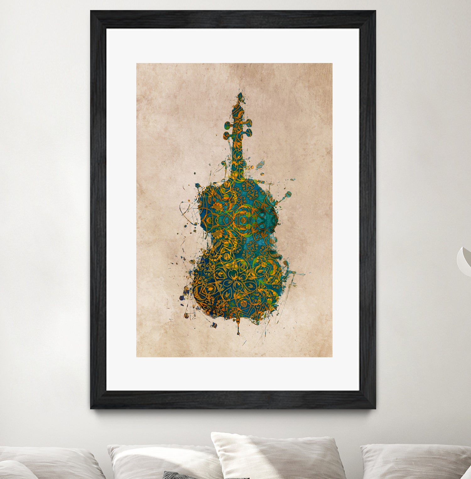 double bass 2 by Justyna Jaszke on GIANT ART - green digital painting