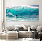 Surfing with Sharks by David Loblaw on GIANT ART - blue photo manipulation