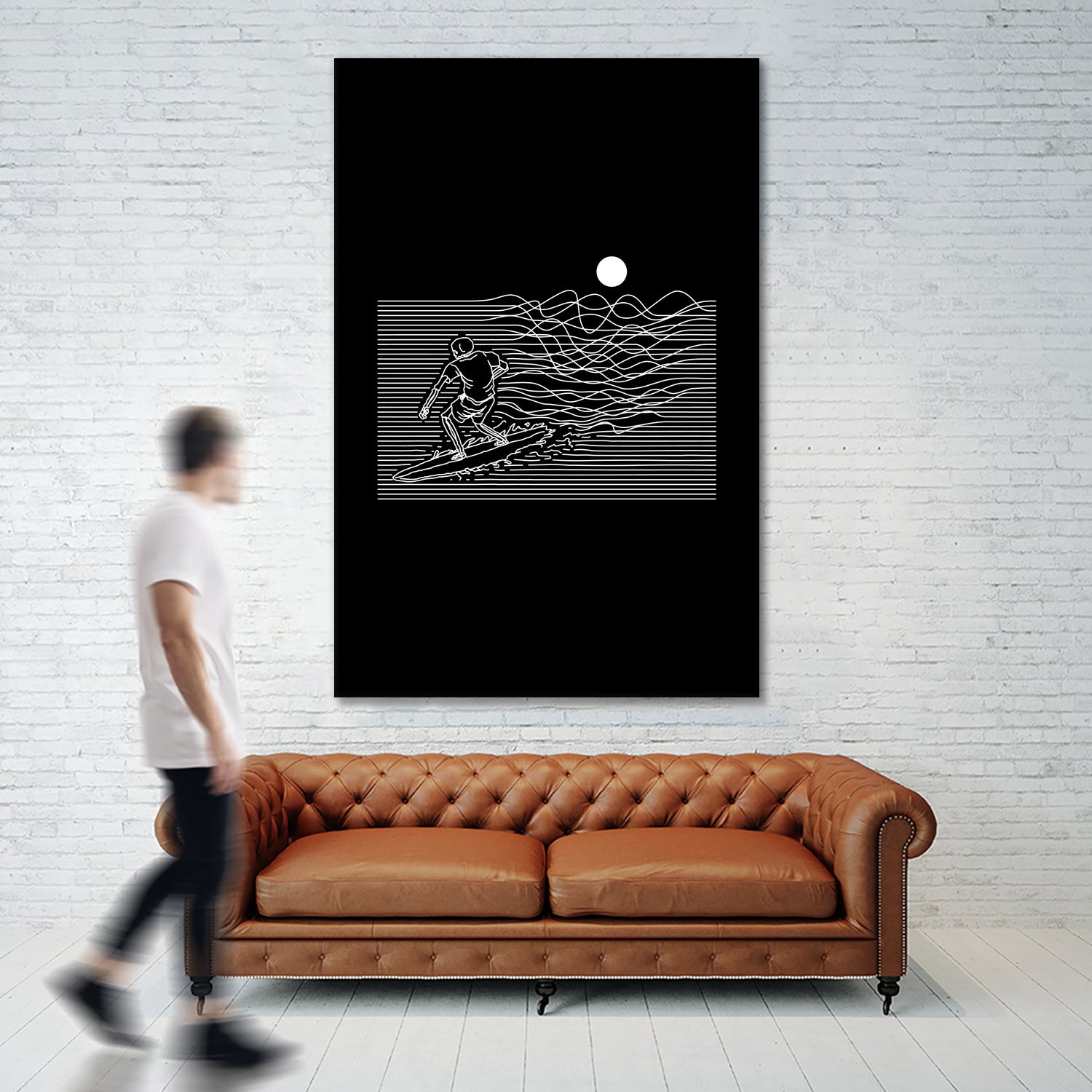 Surf Line by Afif Quilimo on GIANT ART - black digital painting