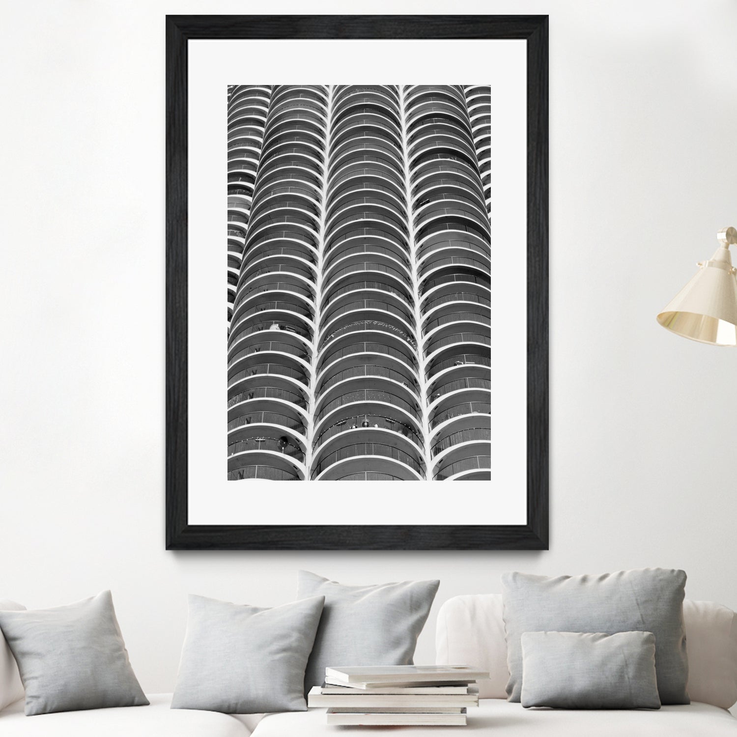 Layers - Marina Towers Chicago by Tara Vorhes on GIANT ART - black photo illustration