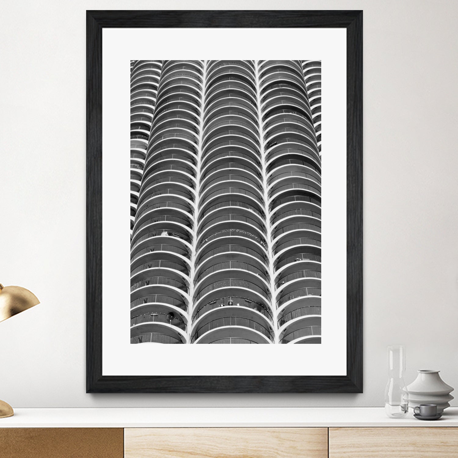 Layers - Marina Towers Chicago by Tara Vorhes on GIANT ART - black photo illustration