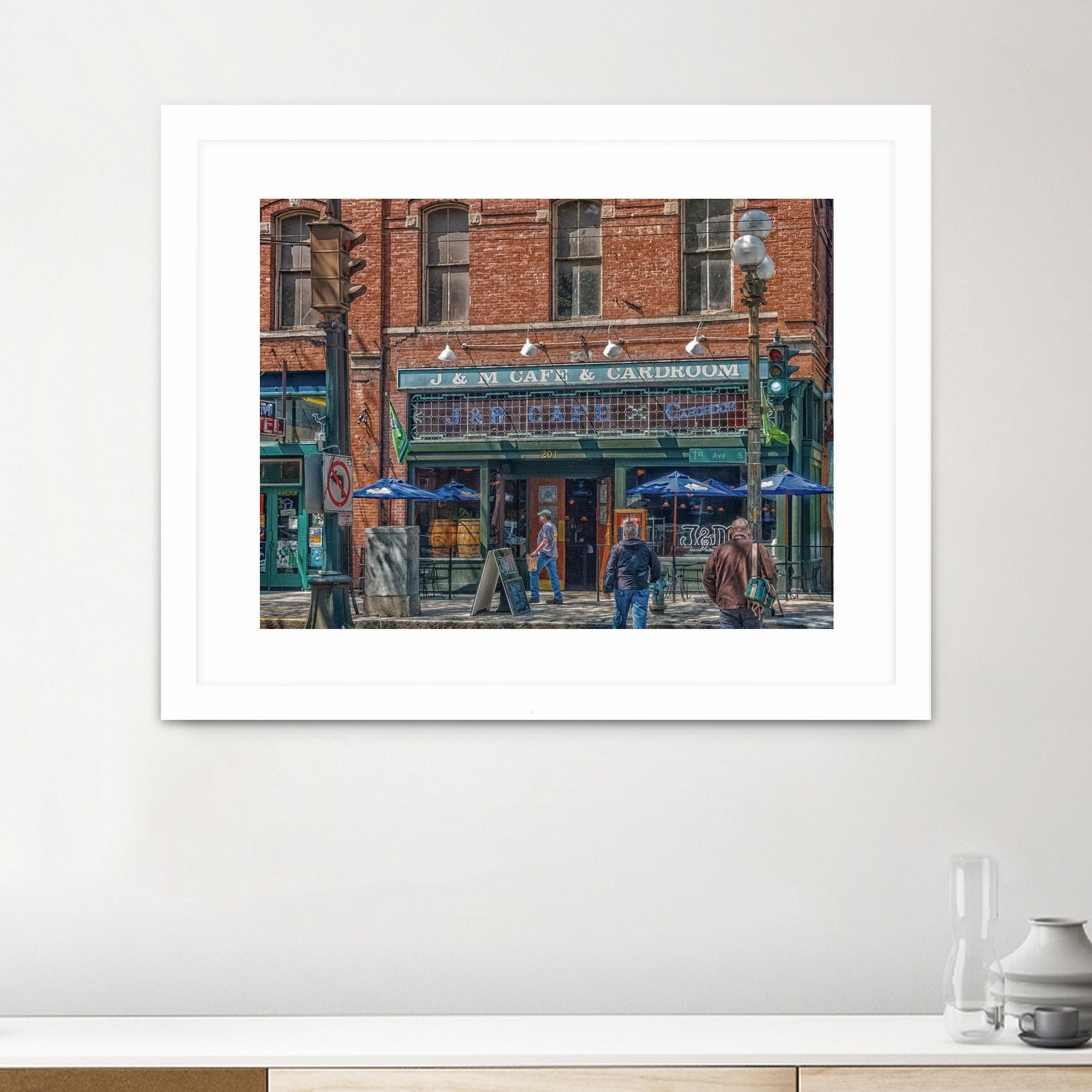 J&M Cafe and Cardroom by Darryl Brooks on GIANT ART - blue photo illustration