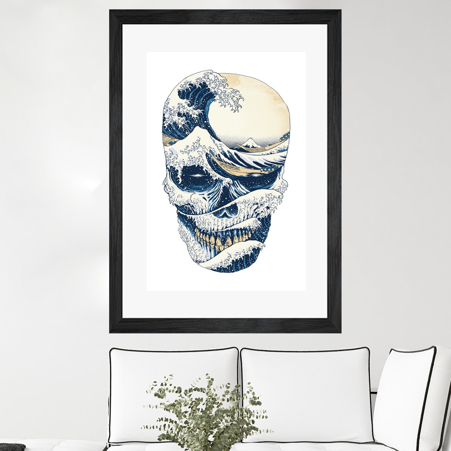 The Great Wave off Skull by Afif Quilimo on GIANT ART - white digital painting