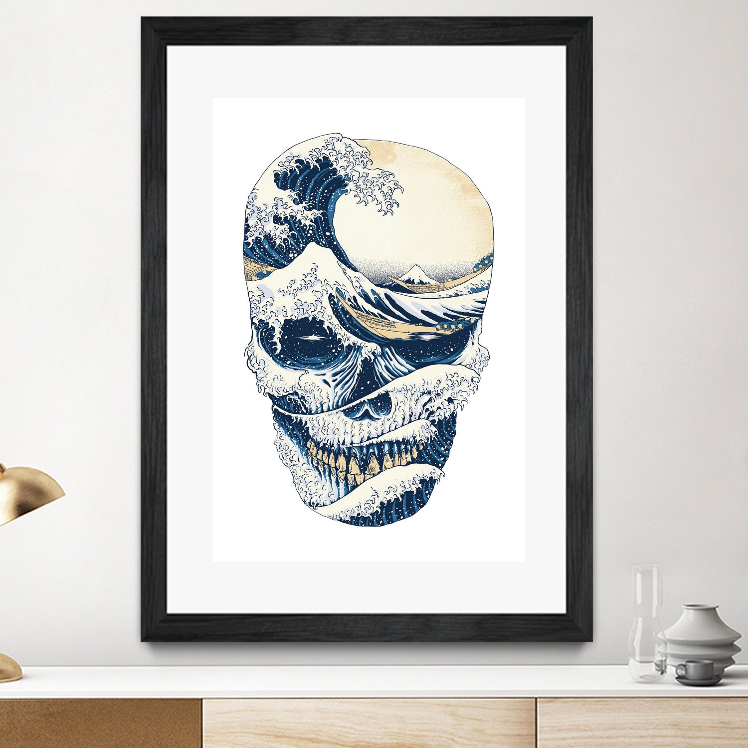 The Great Wave off Skull by Afif Quilimo on GIANT ART - white digital painting