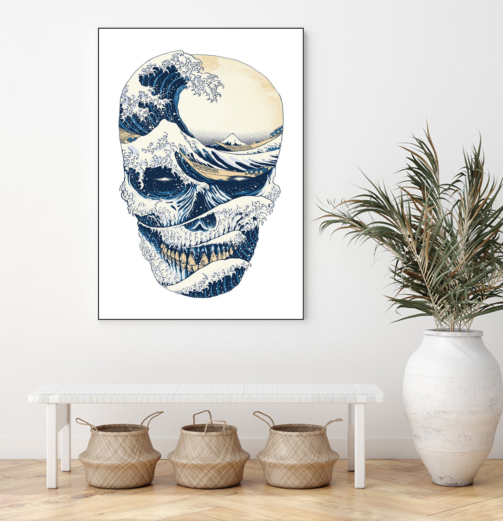 The Great Wave off Skull by Afif Quilimo on GIANT ART - white digital painting