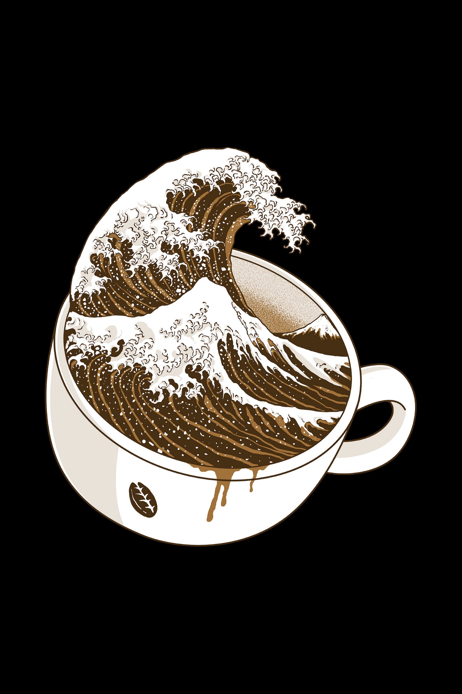 The Great Wave off Coffee by Afif Quilimo on GIANT ART - black digital painting