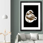 The Great Wave off Coffee by Afif Quilimo on GIANT ART - black digital painting