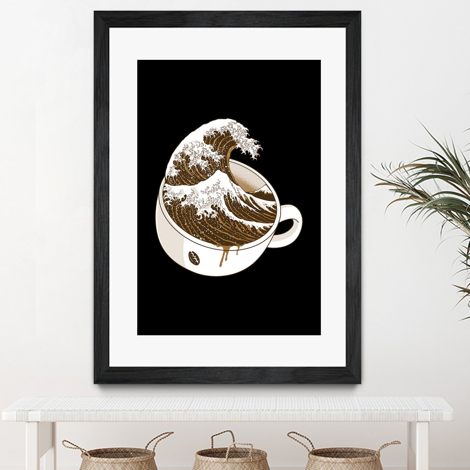 The Great Wave off Coffee by Afif Quilimo on GIANT ART - black digital painting