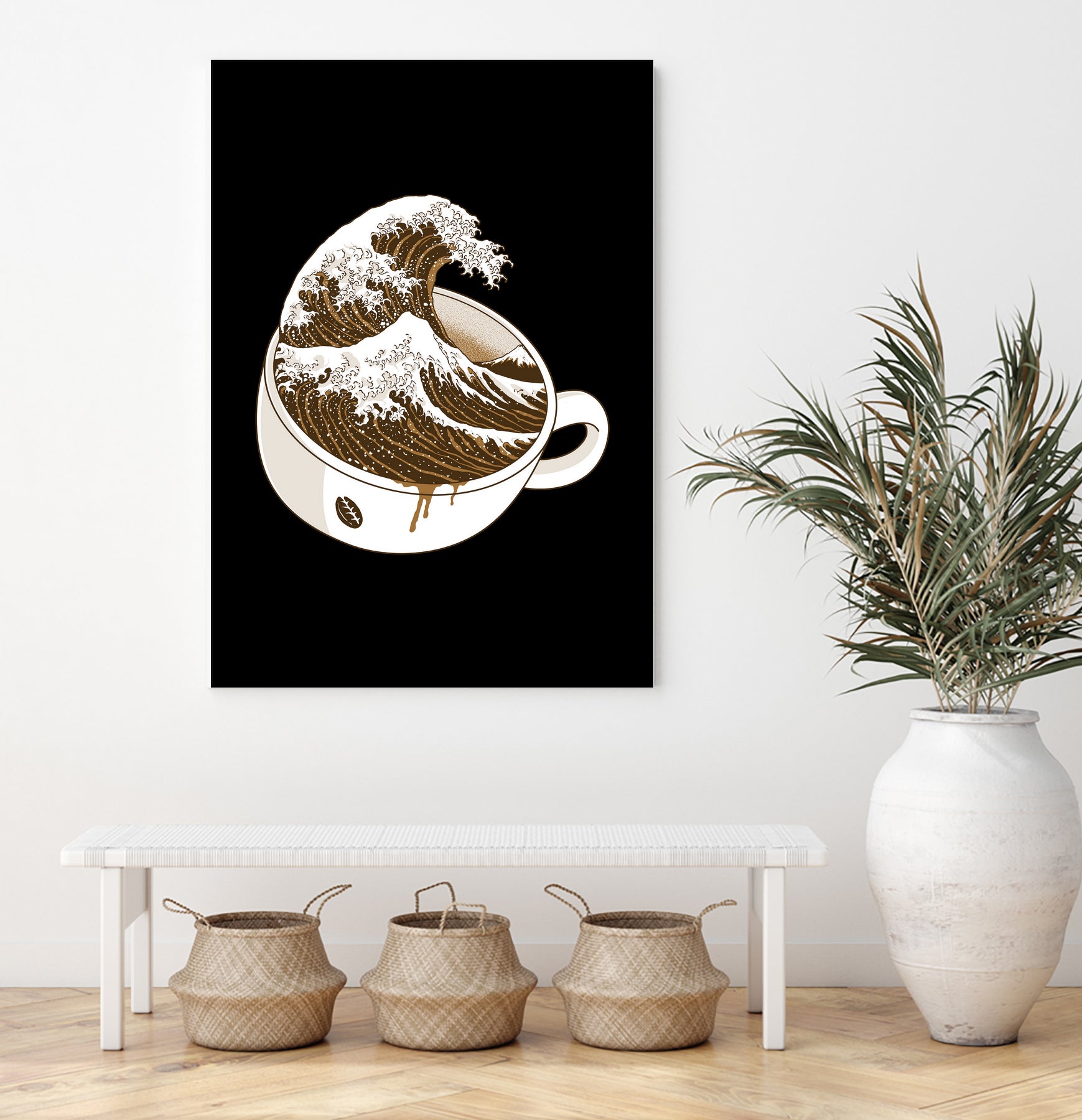 The Great Wave off Coffee by Afif Quilimo on GIANT ART - black digital painting