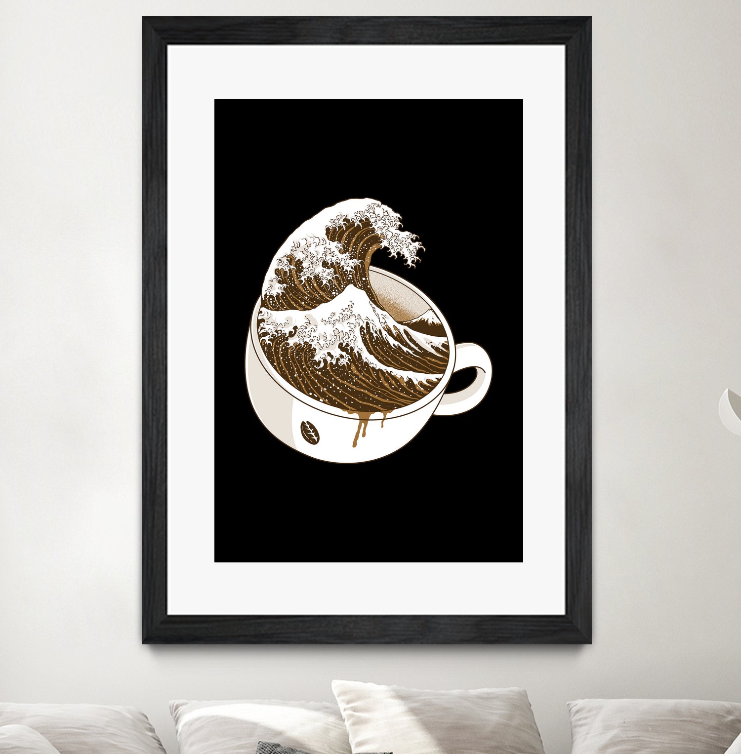 The Great Wave off Coffee by Afif Quilimo on GIANT ART - black digital painting