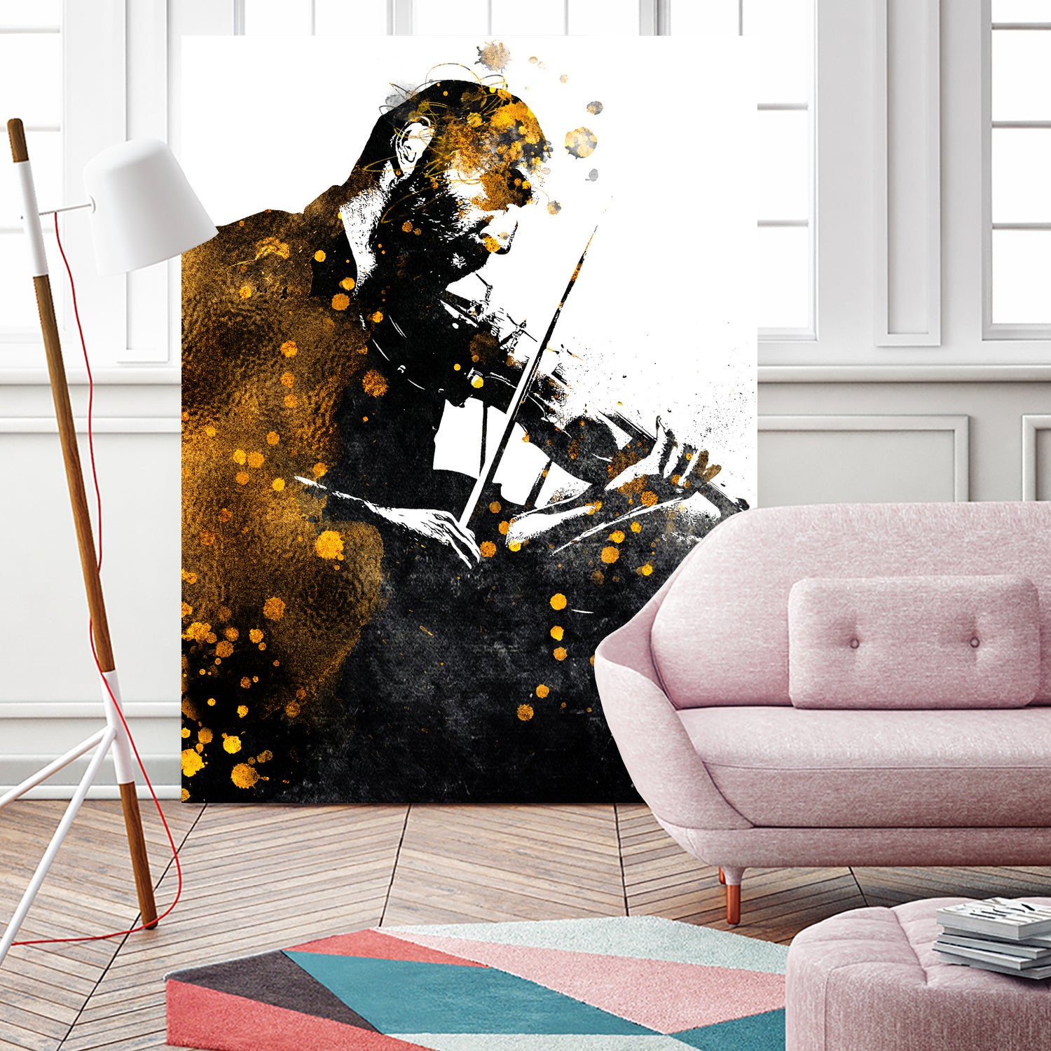 Violin music art gold and black #violin #music by Justyna Jaszke on GIANT ART - black digital painting