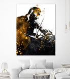 Violin music art gold and black #violin #music by Justyna Jaszke on GIANT ART - black digital painting