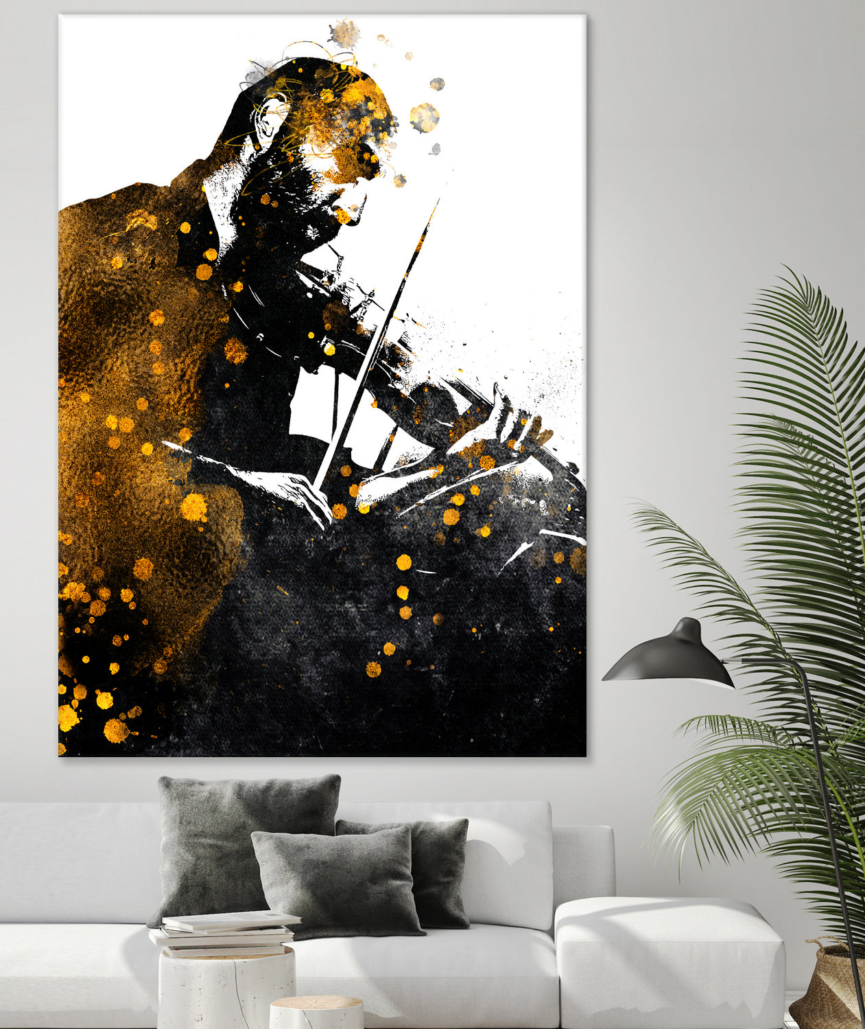 Violin music art gold and black #violin #music by Justyna Jaszke on GIANT ART - black digital painting