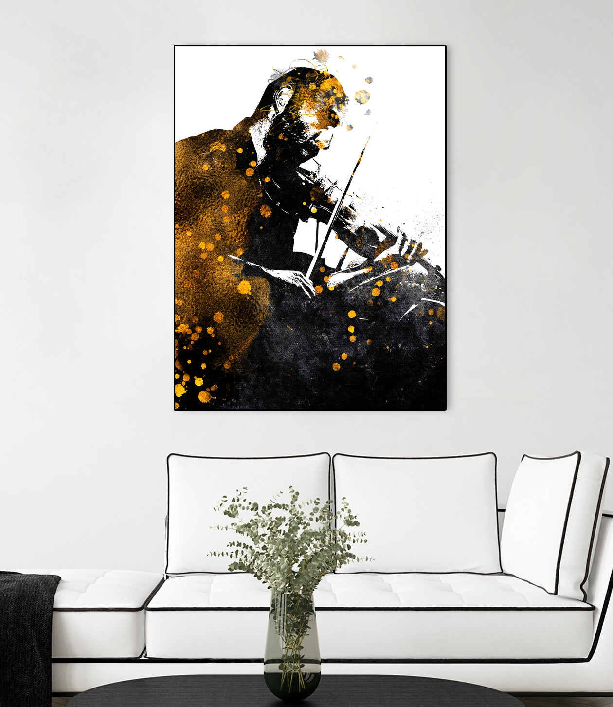 Violin music art gold and black #violin #music by Justyna Jaszke on GIANT ART - black digital painting