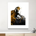 Violin music art gold and black #violin #music by Justyna Jaszke on GIANT ART - black digital painting