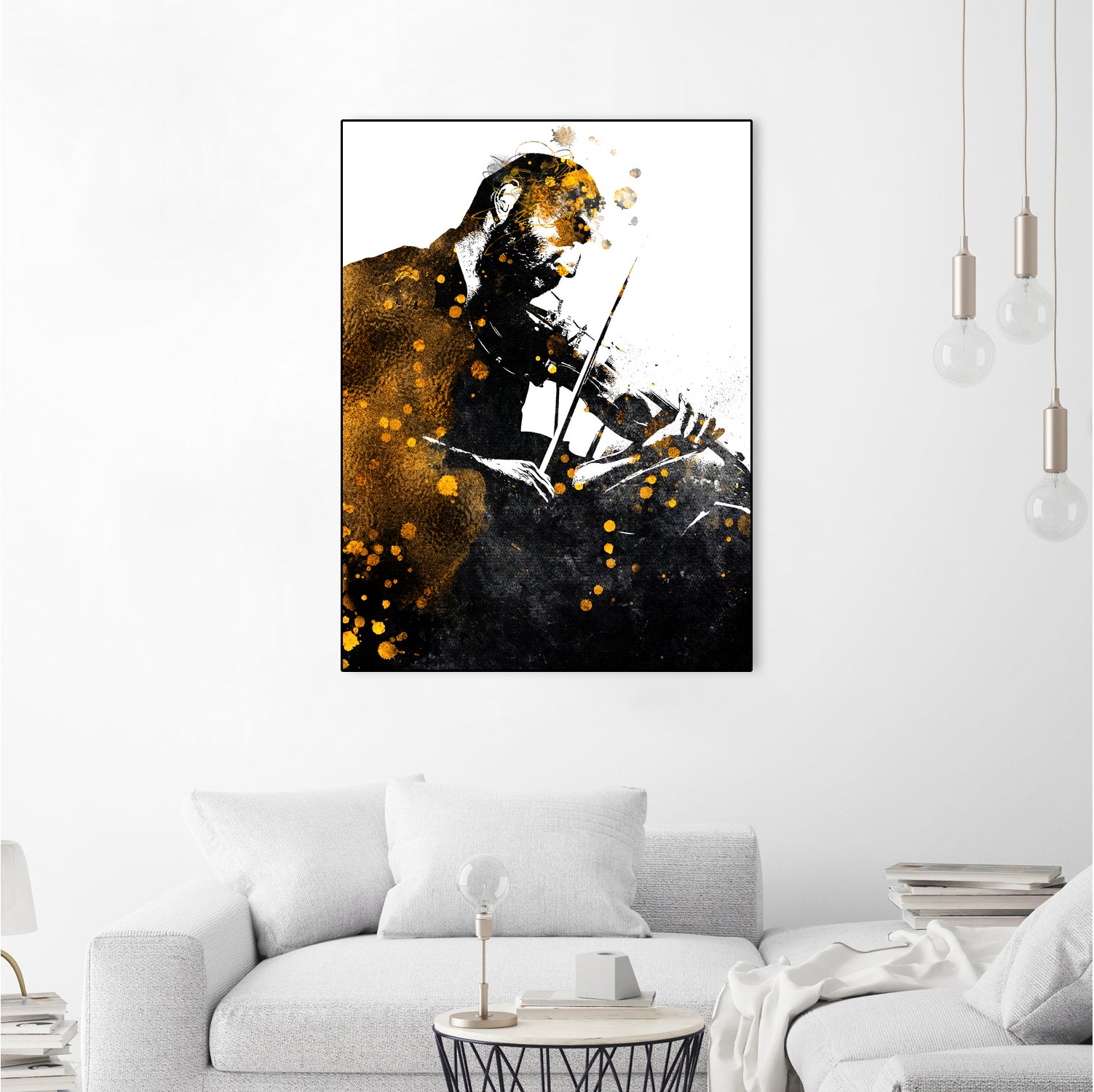 Violin music art gold and black #violin #music by Justyna Jaszke on GIANT ART - black digital painting