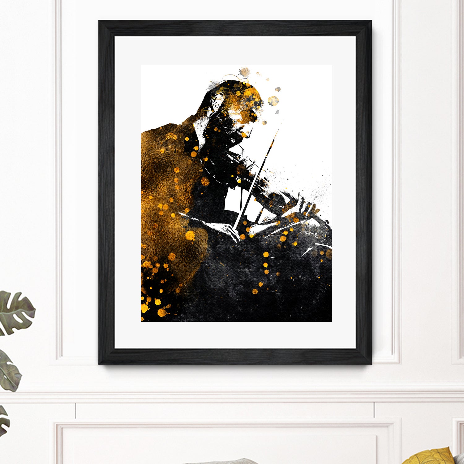 Violin music art gold and black #violin #music by Justyna Jaszke on GIANT ART - black digital painting