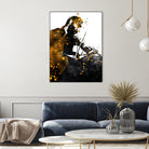 Violin music art gold and black #violin #music by Justyna Jaszke on GIANT ART - black digital painting