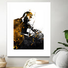 Violin music art gold and black #violin #music by Justyna Jaszke on GIANT ART - black digital painting