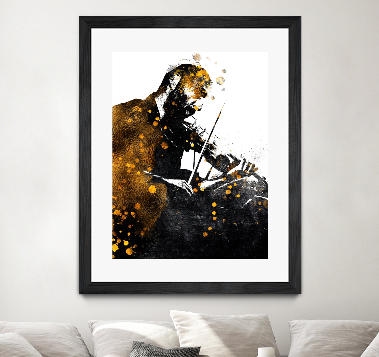 Violin music art gold and black #violin #music by Justyna Jaszke on GIANT ART - black digital painting