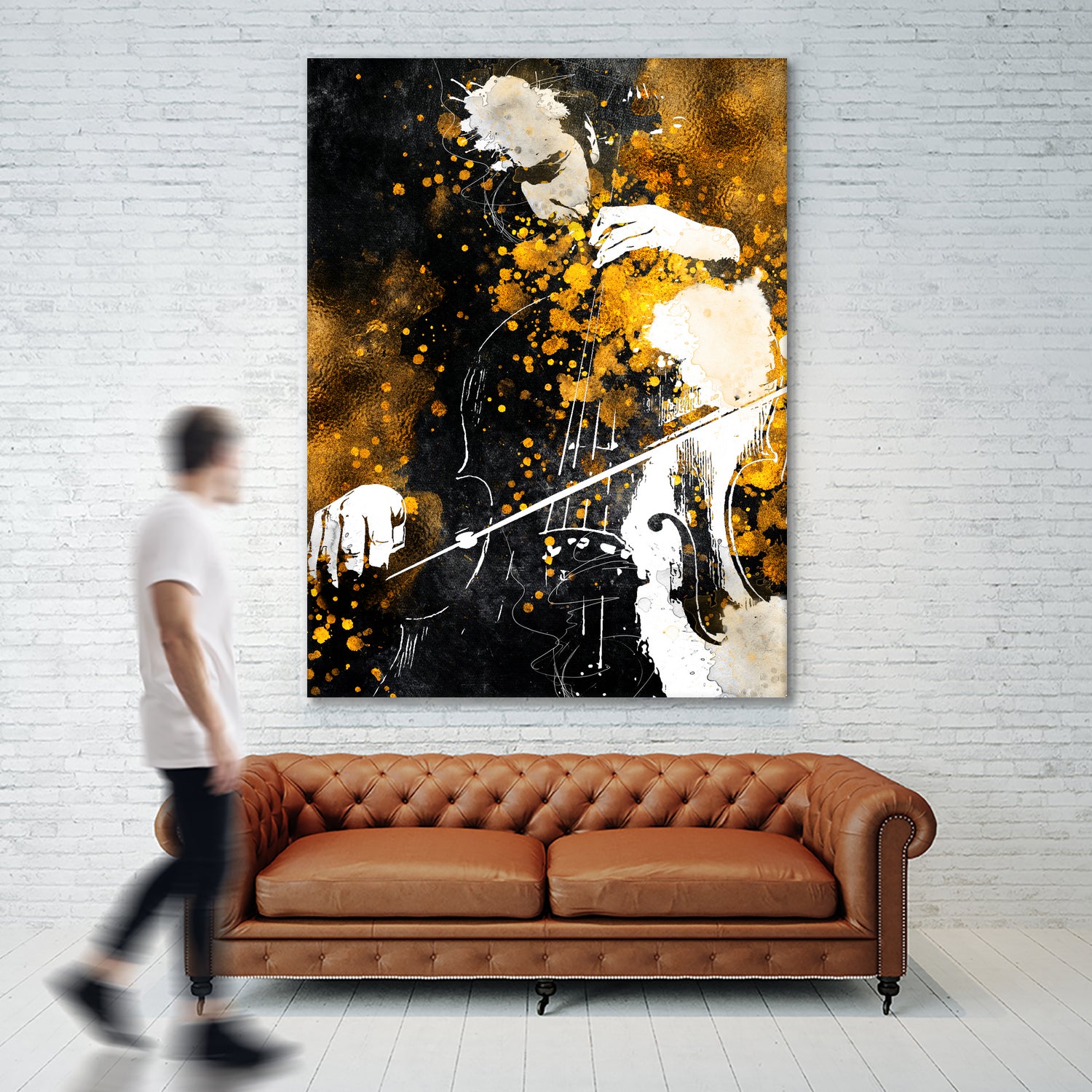 Violin music art gold and black #violin #music by Justyna Jaszke on GIANT ART - black digital painting