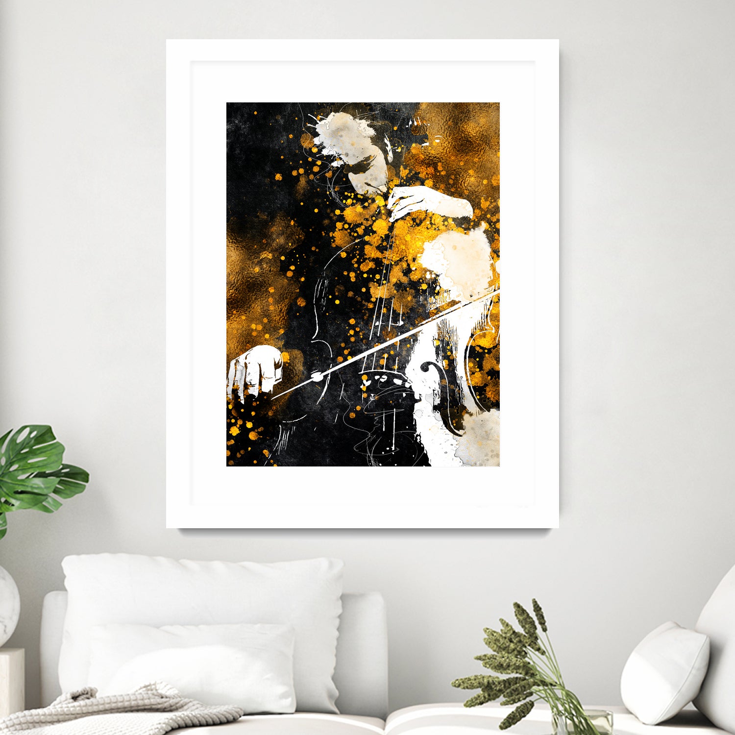 Violin music art gold and black #violin #music by Justyna Jaszke on GIANT ART - black digital painting