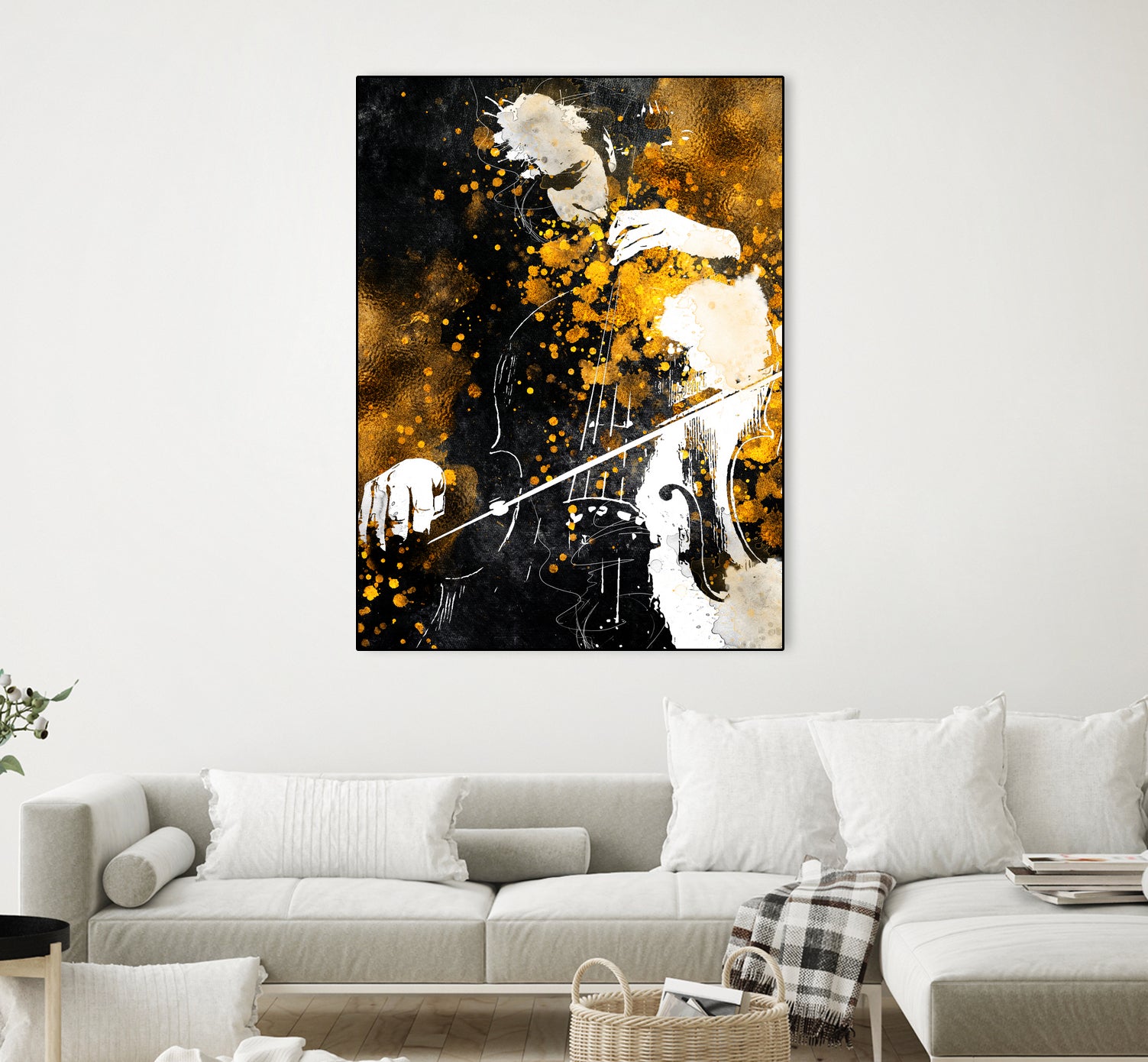 Violin music art gold and black #violin #music by Justyna Jaszke on GIANT ART - black digital painting