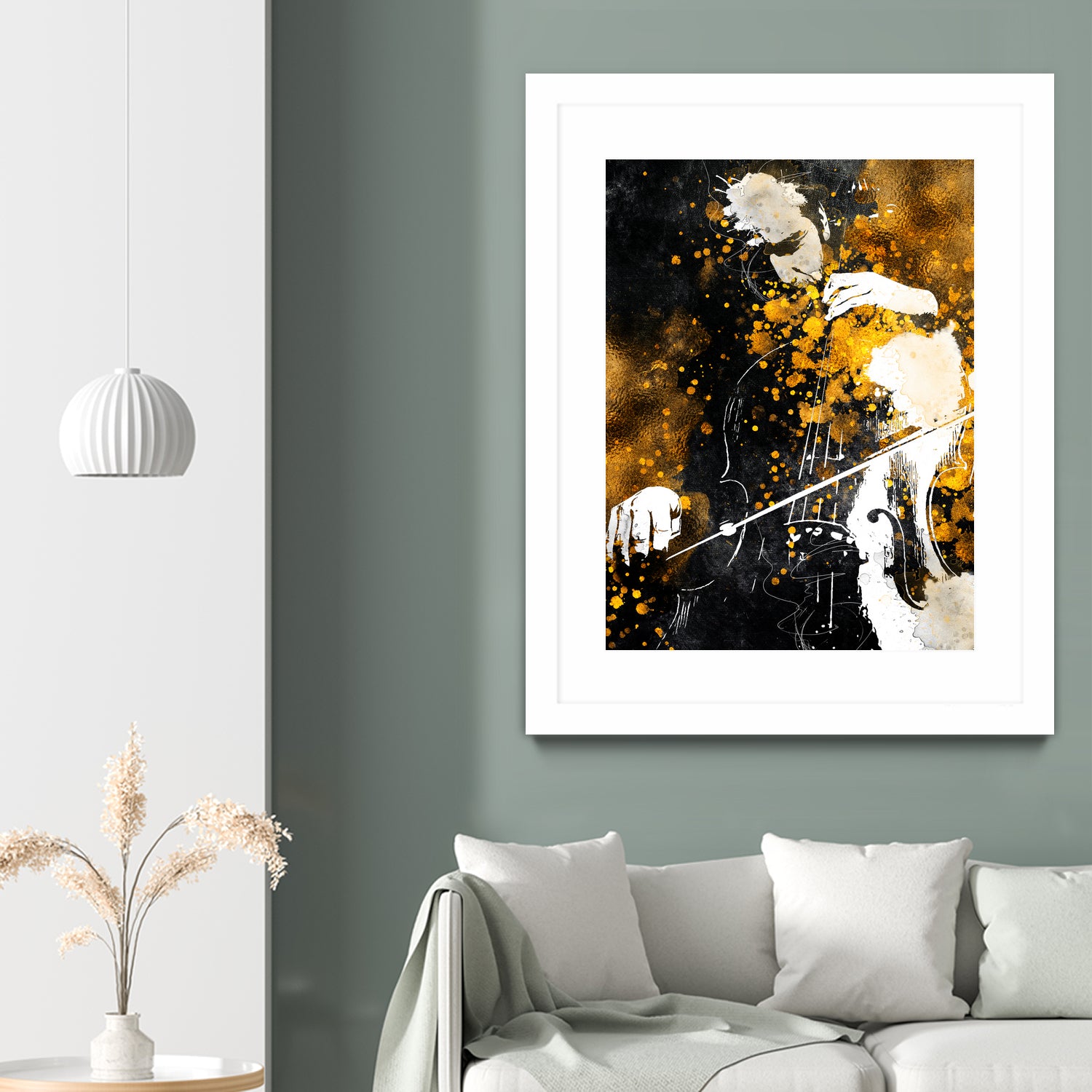 Violin music art gold and black #violin #music by Justyna Jaszke on GIANT ART - black digital painting