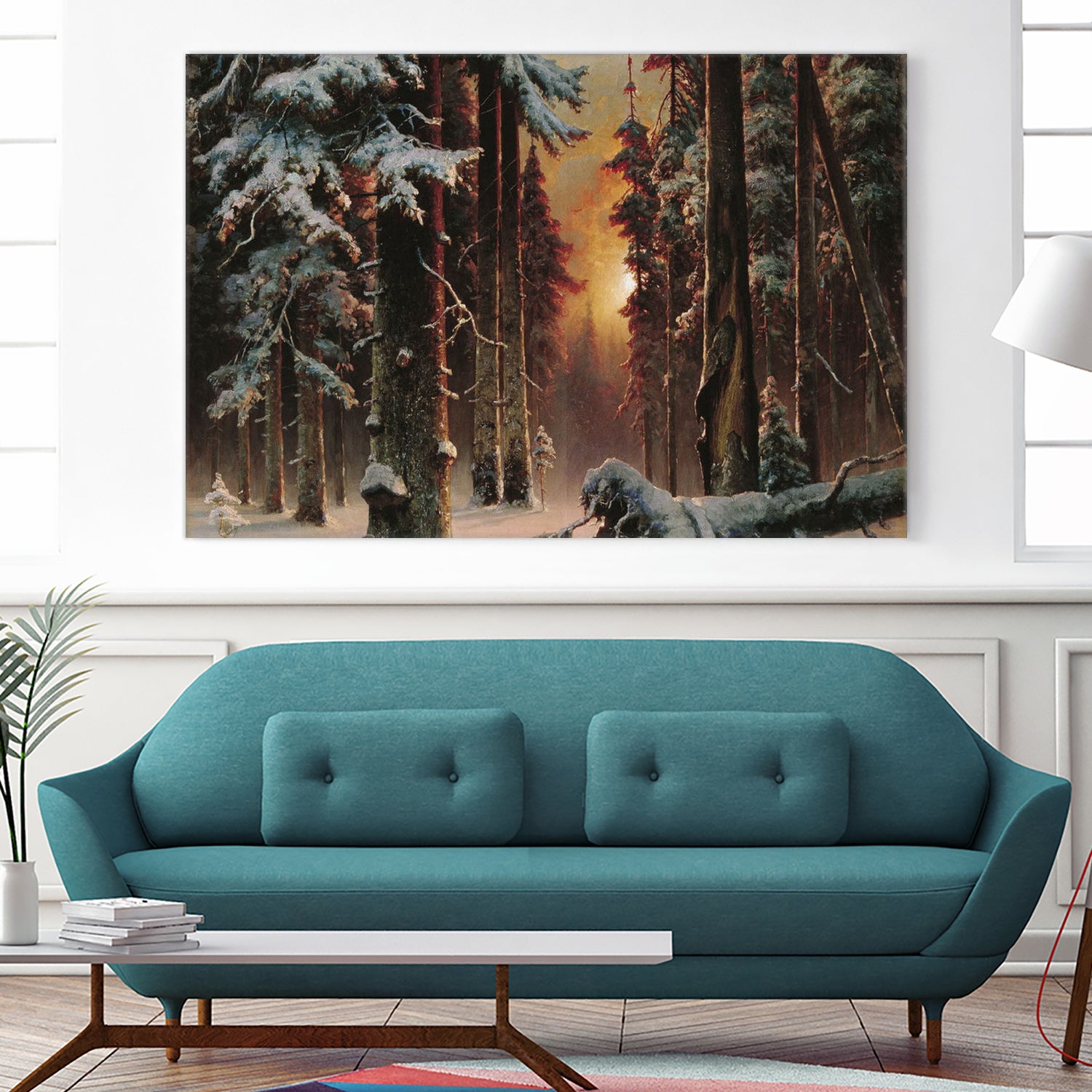 Sunset in the Frozen Winter Forest by Retno Asih Mustakimah on GIANT ART - black digital painting