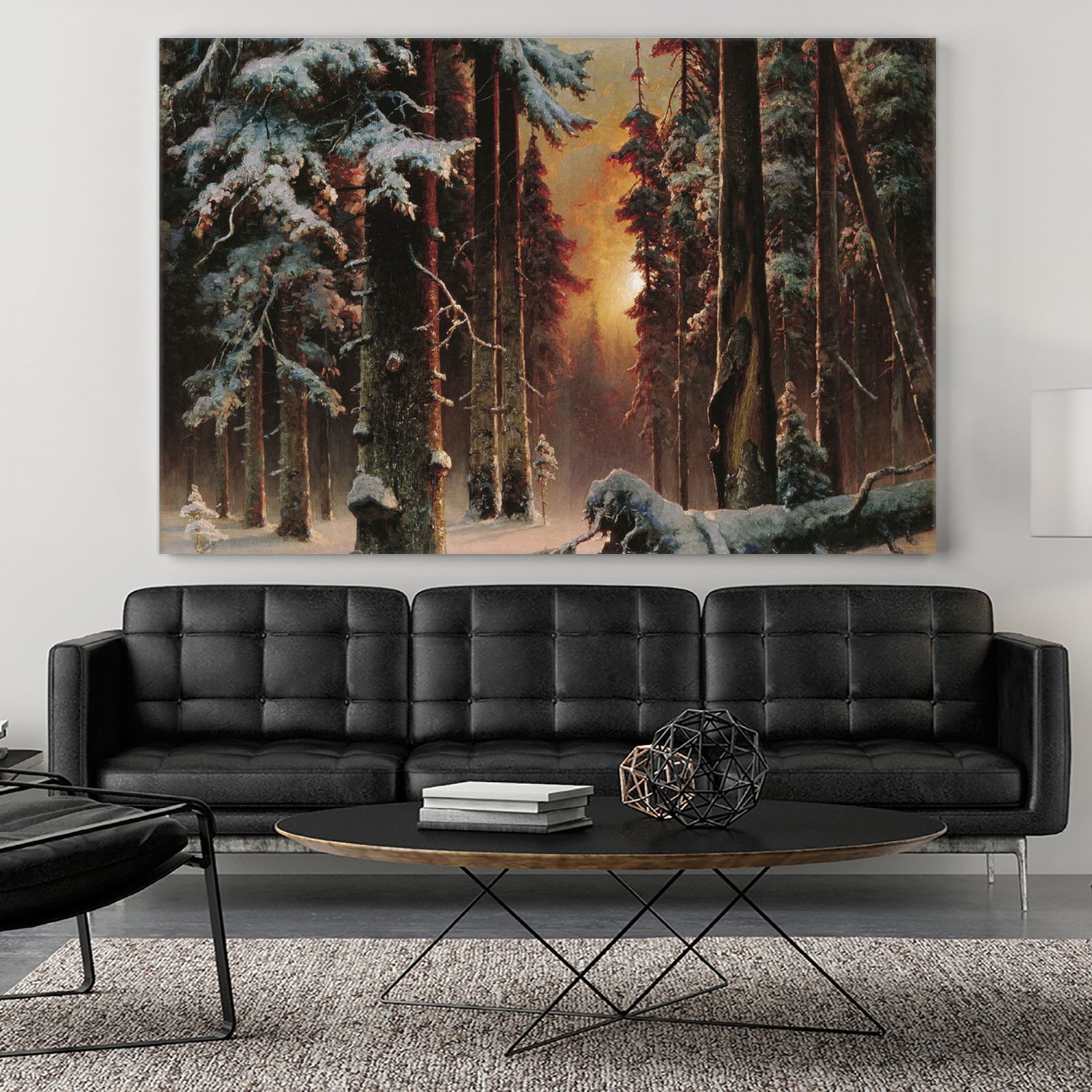 Sunset in the Frozen Winter Forest by Retno Asih Mustakimah on GIANT ART - black digital painting