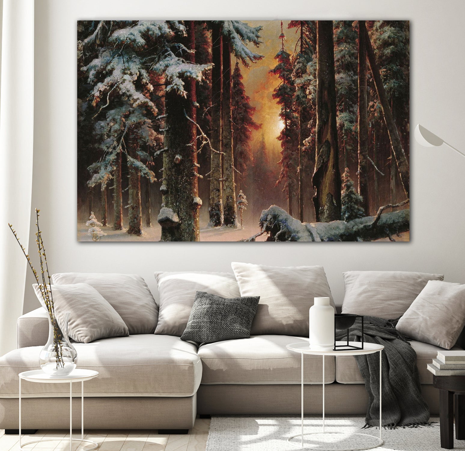 Sunset in the Frozen Winter Forest by Retno Asih Mustakimah on GIANT ART - black digital painting