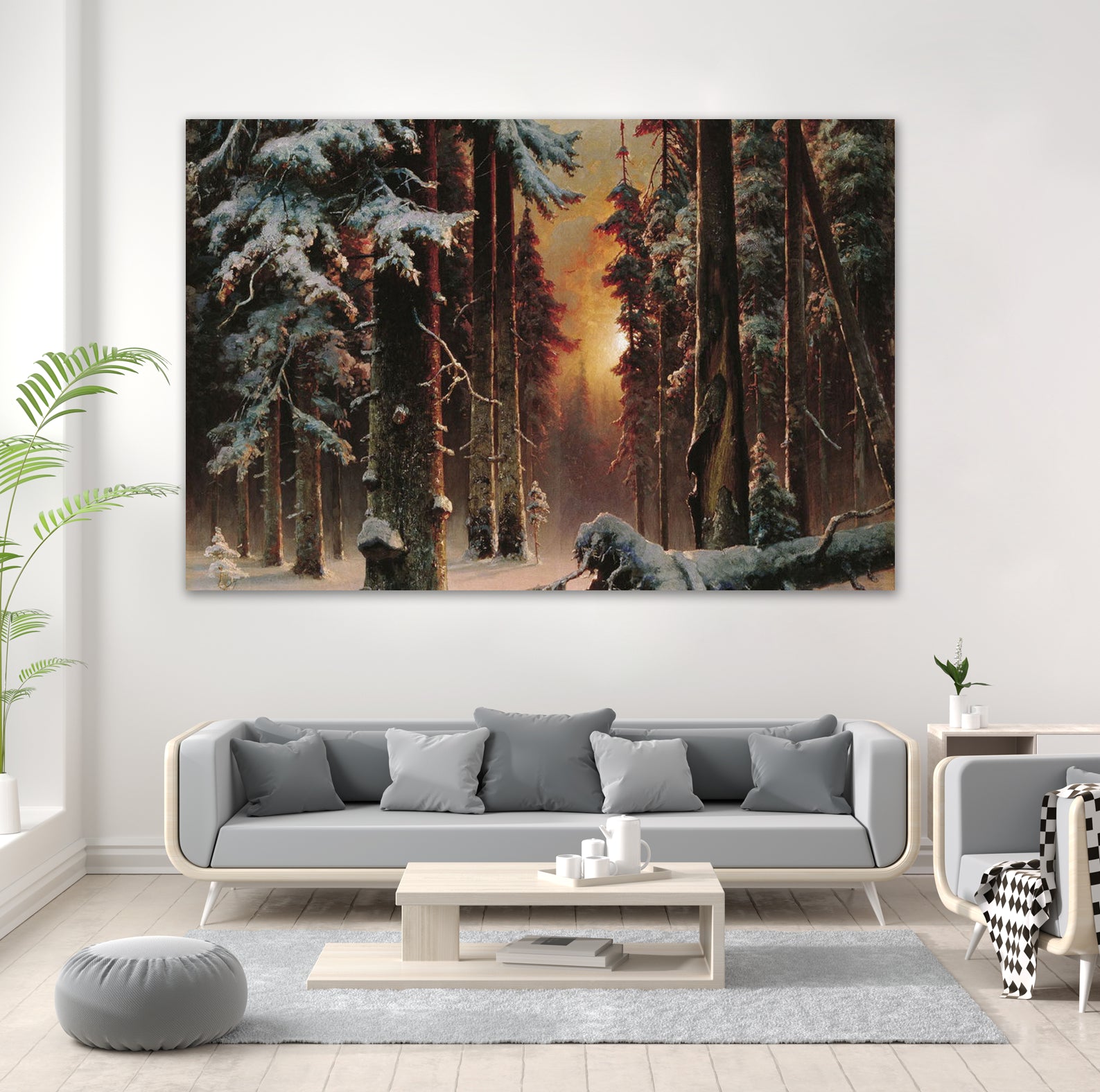 Sunset in the Frozen Winter Forest by Retno Asih Mustakimah on GIANT ART - black digital painting