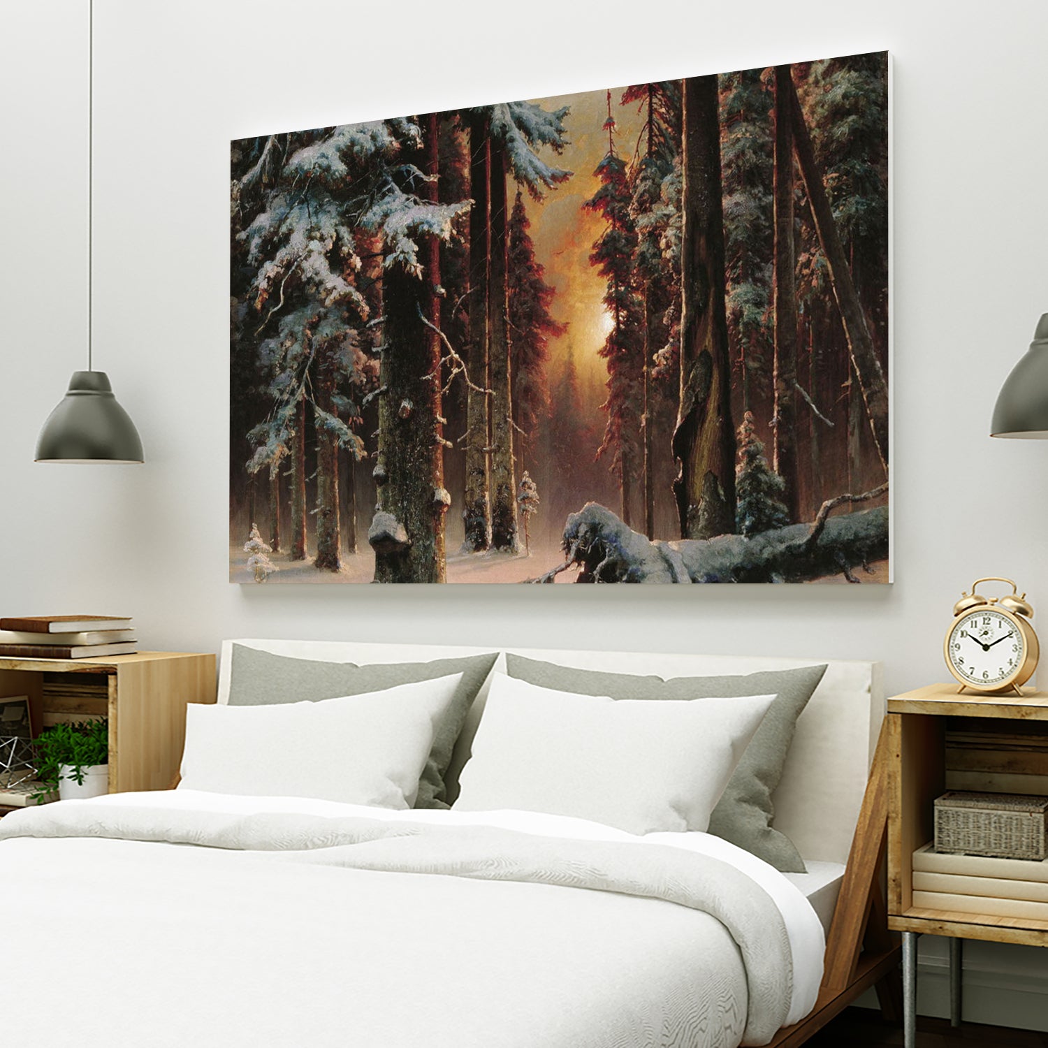 Sunset in the Frozen Winter Forest by Retno Asih Mustakimah on GIANT ART - black digital painting