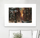 Sunset in the Frozen Winter Forest by Retno Asih Mustakimah on GIANT ART - black digital painting