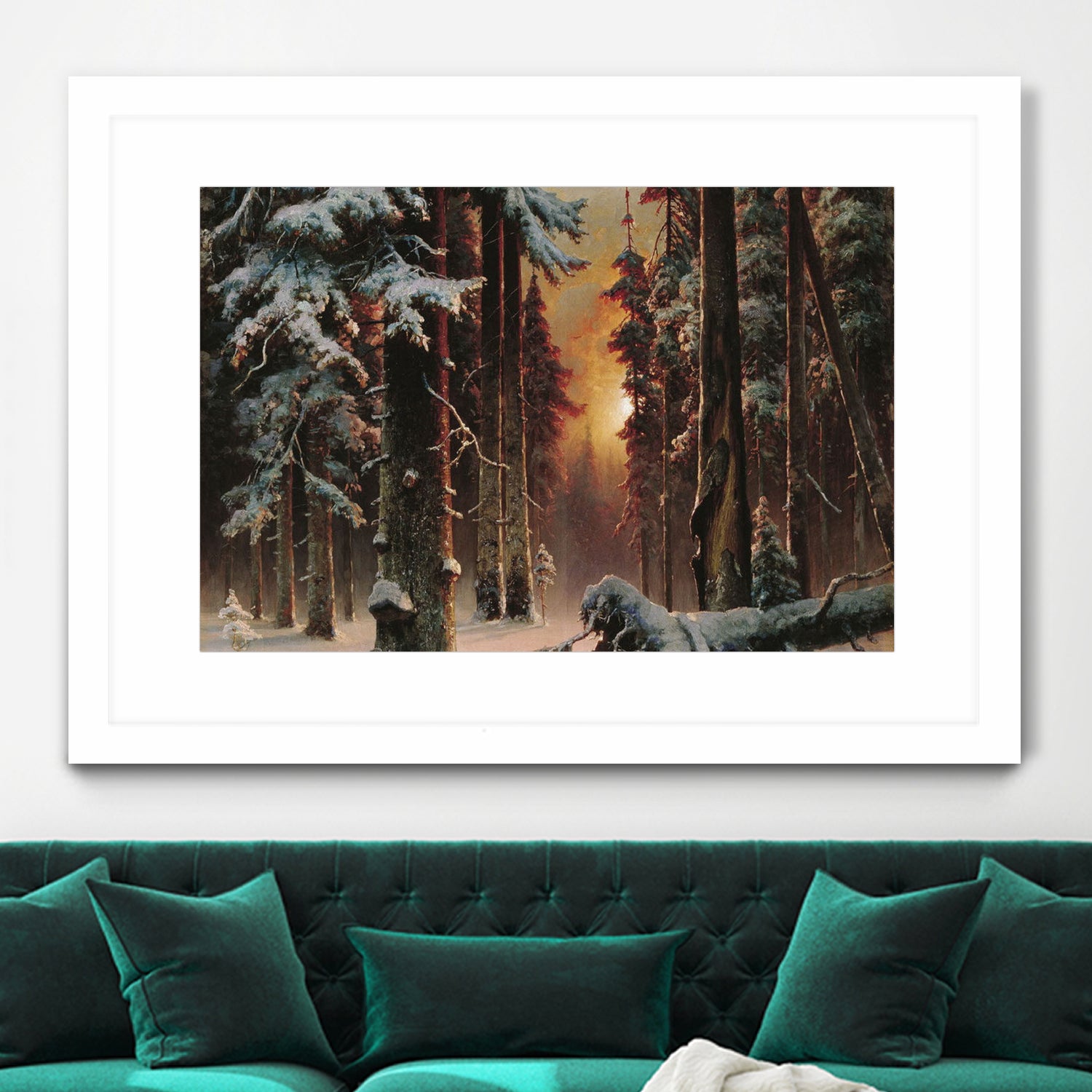 Sunset in the Frozen Winter Forest by Retno Asih Mustakimah on GIANT ART - black digital painting