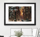 Sunset in the Frozen Winter Forest by Retno Asih Mustakimah on GIANT ART - black digital painting