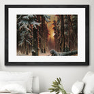 Sunset in the Frozen Winter Forest by Retno Asih Mustakimah on GIANT ART - black digital painting