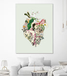 Vinatge Botanical Heart - Green by Bianca Green on GIANT ART - green digital drawing