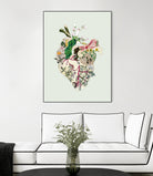 Vinatge Botanical Heart - Green by Bianca Green on GIANT ART - green digital drawing